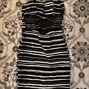 Black and white Strapless Dress